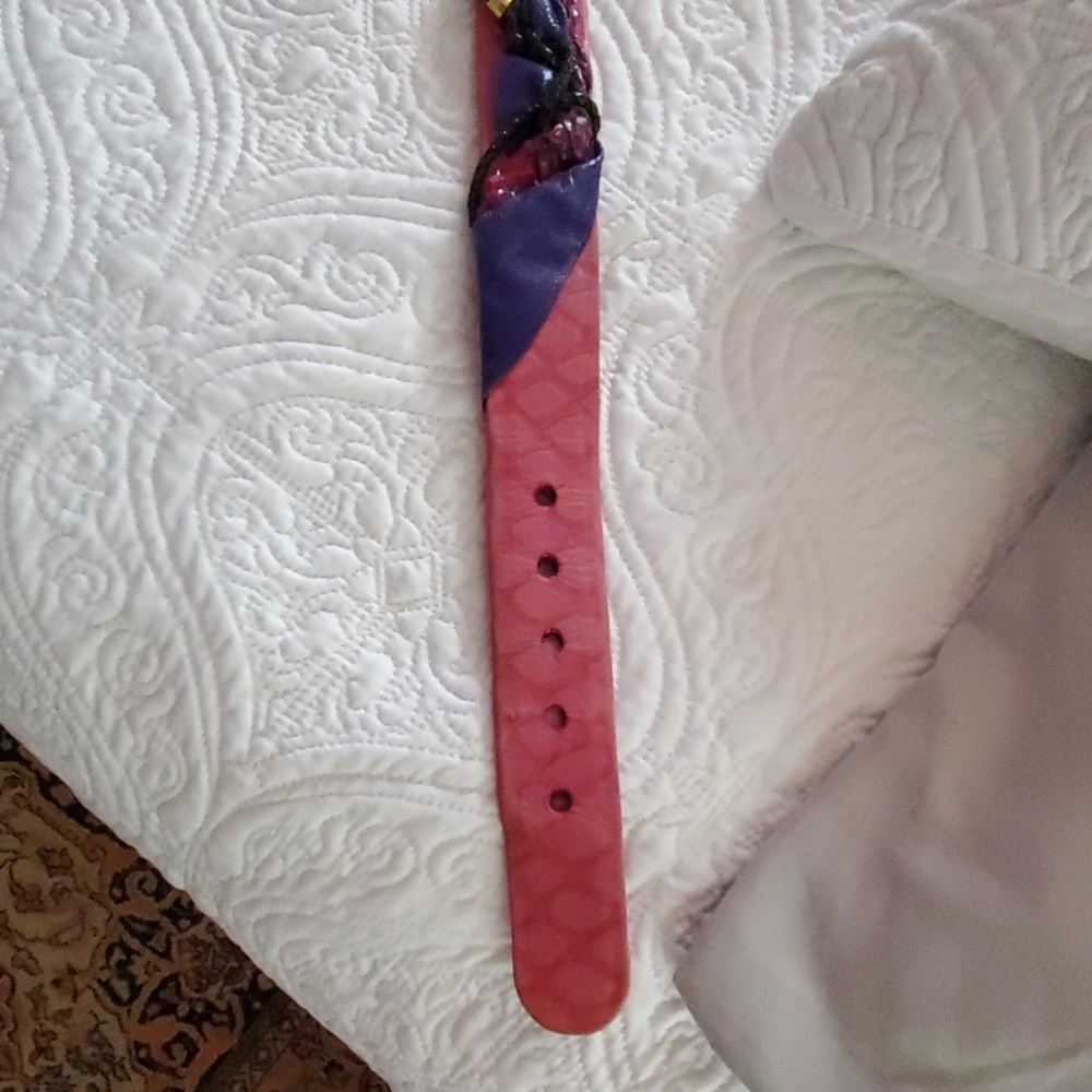 Vintage Womans leather and snakeskin belt - Picture 8 of 8